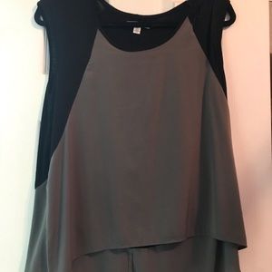 Black and grey silky top